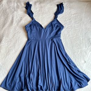 Flowy mini dress, pale navy color, size medium